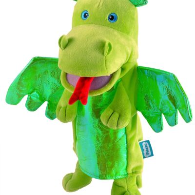 Marioneta de mano dragón verde