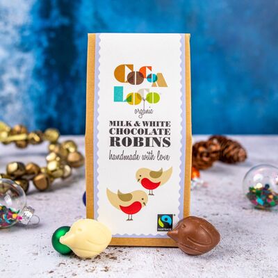 Milk/White Chocolate Robins – 100g