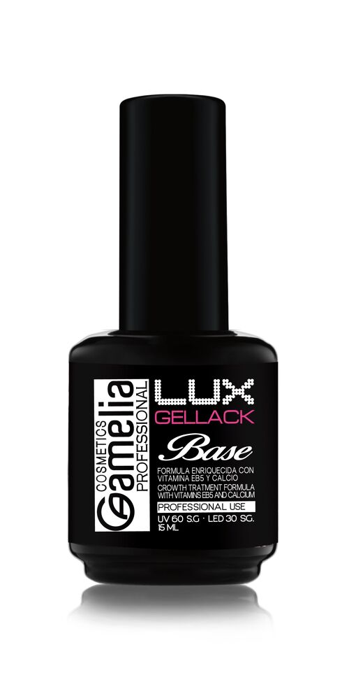 Amelia Base esmatle de uñas gel Lux Gellack con fórmula enriquecida con vitamina E y Calcio   15 ml