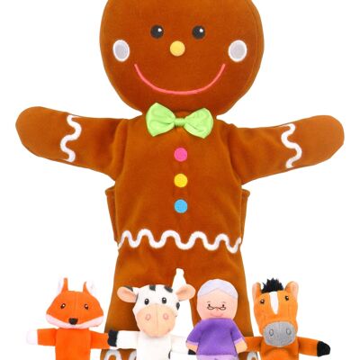 Juego de marionetas de mano y dedo Gingerbread Man