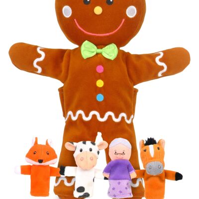 Ensemble de marionnettes à main et à doigt Gingerbread Man