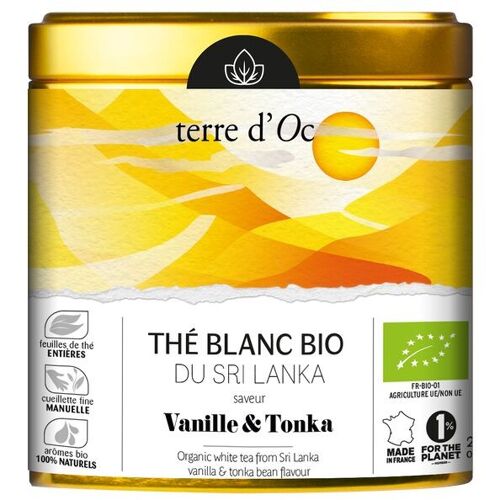 Weißer Bio-Tee aus Sri Lanka Vanille und Tonkabohnen Aroma