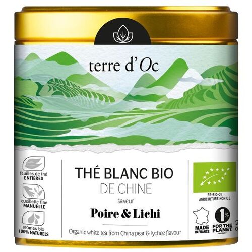 Weißer Bio-Tee aus China Birne & Lychee Aroma