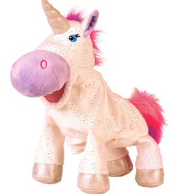 Unicorn moving mouth hand puppet