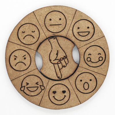 The compass of emotion - Detect the feelings of the other, handcrafted engraved wood 2 models to choose from love children adults