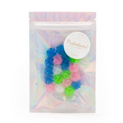 Bicycle accessories to clip on phosphorescent multicos beads