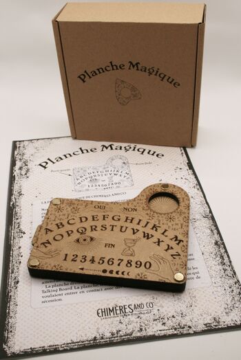 Planche en bois type Ouija - Objet Décoratif, fait main, artisanal, cadeaux, fabriqué en France, gravure laser, original, insolite, déco 3