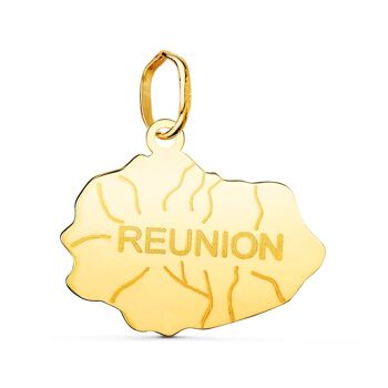 PENDENTIF 18K OU JAUNE ILE REUNION 15 X 18 MM 1