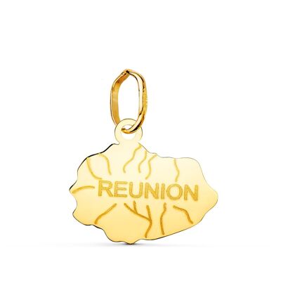 18K PENDENTIF OR JAUNE ILE REUNION 12 X 14 MM