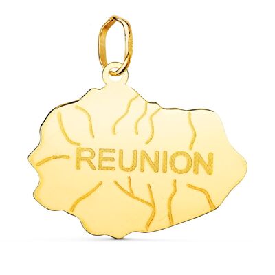 18K PENDENTIF OR JAUNE ILE REUNION 18 X 22 MM