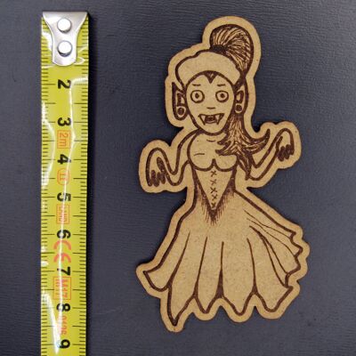 Magnet en bois "Vampirette"