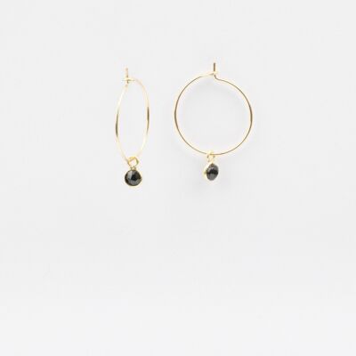 Boucles d'oreilles Créole - Onyx - NINA