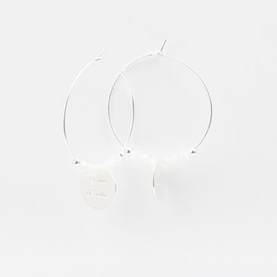 Boucles d'oreilles Créole - Cristal Blanc & Pampille - INCONTOURNABLE