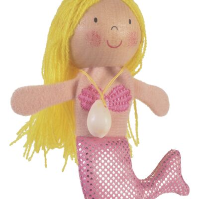 Mermaid Wooden Head Finger Puppet