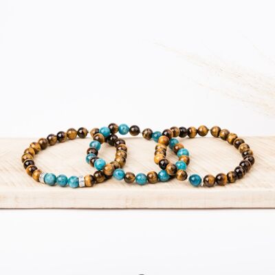 Bracelet Homme - Apatite & Oeil de Tigre - MIRA