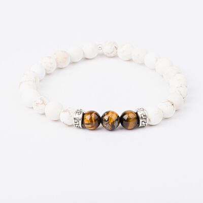 Bracciale da uomo - Occhio di tigre e magnesite - MENKA