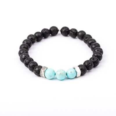 Men's Bracelet - Lava Stone & Turquoise Magnesite - BELLATRIX