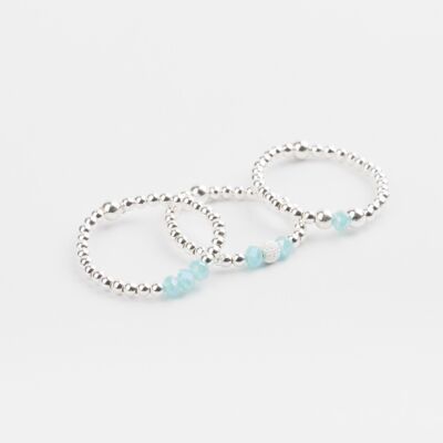 Silver pearl ring - Turquoise - SUBTIL