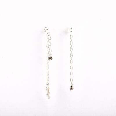 Chain earrings - Unstructured & fine stone - SIA