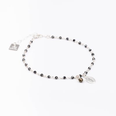 Pulsera de cadena Finesse - Hematites y Madone - ESSENTIALS