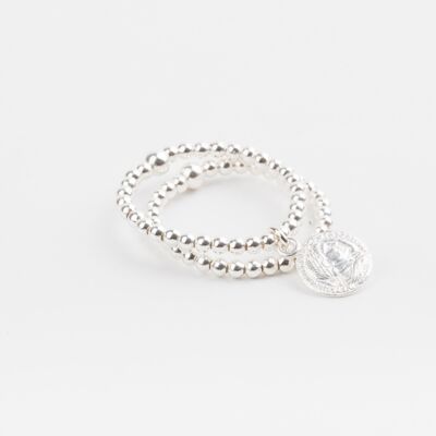 Anello argento perla - Nappina argento - SUBTIL
