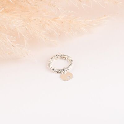 Silver pearl ring - Duo heart - SUBTIL
