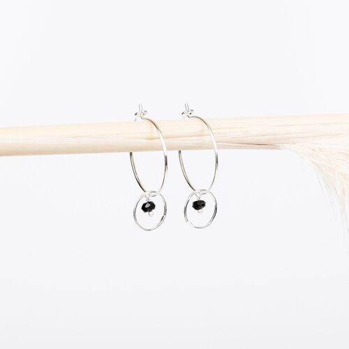 Boucles d'oreilles Créole - Onyx - LOLA