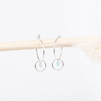 Boucles d'oreilles Créole - Amazonite - LOLA