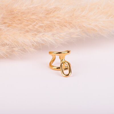 Ring – Mesh-Charm – ROMY – vergoldet