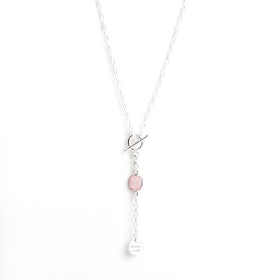 Interchangeable Long Necklace - Rose Quartz - MIA