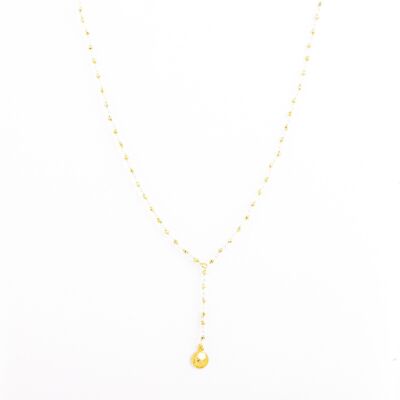 Finesse Chain Rosary Long Necklace - Gold pyrite & Cesar - ESSENTIALS