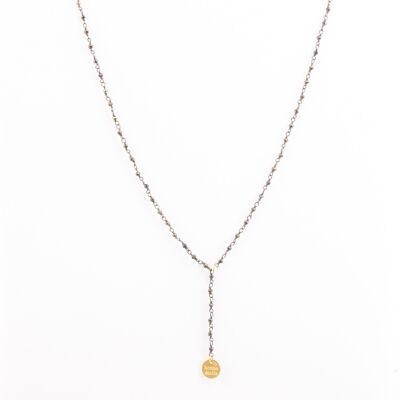 Finesse Chain Rosary Long Necklace - Pyrite & Bonne Etoile - ESSENTIALS
