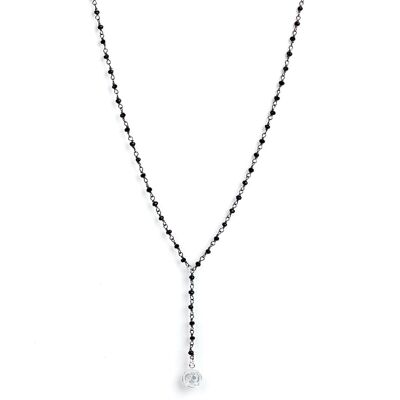 Finesse Chain Rosary Long Necklace - Onyx & Cesar - ESSENTIELS