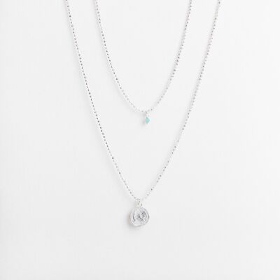 Long necklace or Multirow necklace - Amazonite & Tassel - NINA