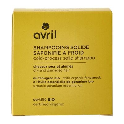 Cold saponified solid shampoo for dry hair - 100g certified organic