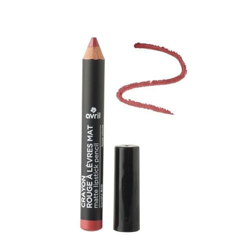 Crayon rouge à lèvres mat Rose vinyle certifié bio