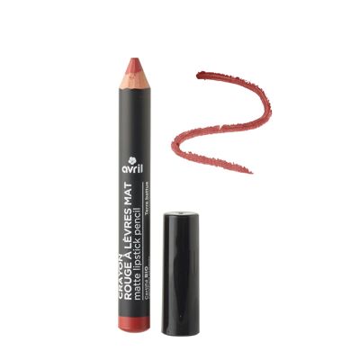 Terre Battue matte lipstick pencil Certified organic