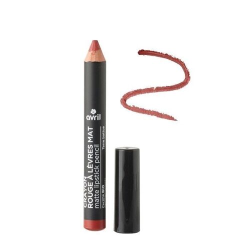 Crayon rouge à lèvres mat Terre battue certifié bio