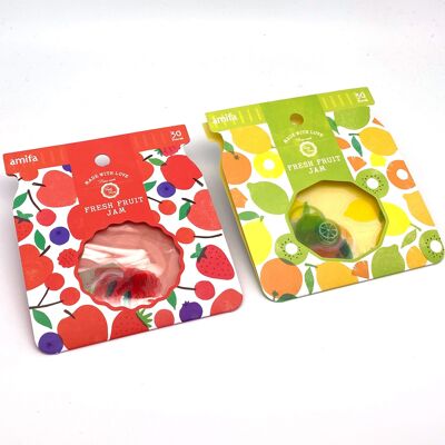Stickers, stickers fruits (apple, cherry, strawberry, lemon, kiwi, orange, lime, jam