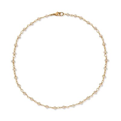 Collier Fil de Jaspe Blanc