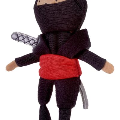Marioneta de dedo con cabeza de madera Ninja roja