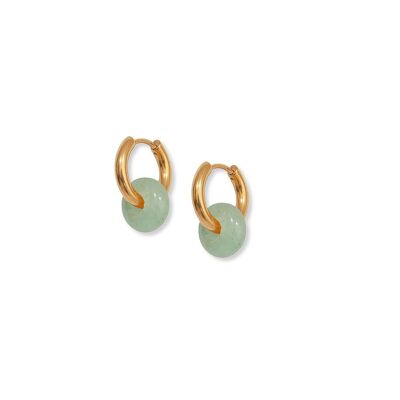 Mint Agate Hoops