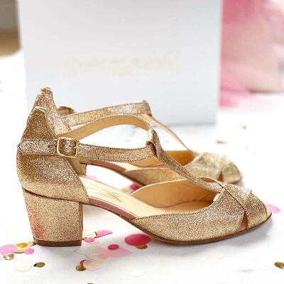 Salomé small golden heel