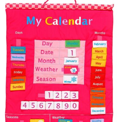 Mein Kalender Rosa Wandbehang