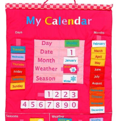 Tenture murale rose mon calendrier