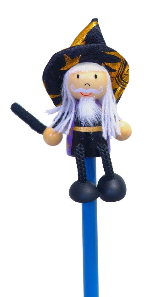 Wizard Pencil - with wood and material pencil topper