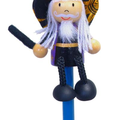 Wizard Pencil - with wood and material pencil topper