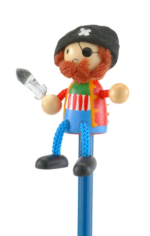 Pirate Pencil - with wood and material pencil topper