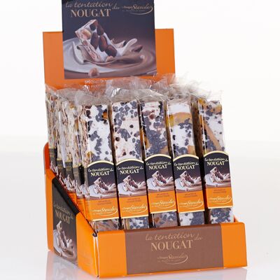 Barres de Nougat Chocolat orangettes - Présentoir (25 x 100g)