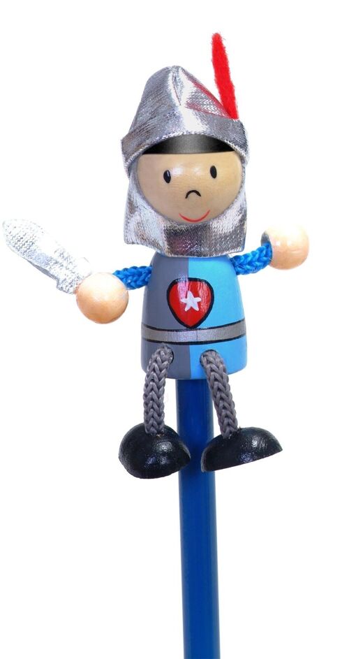 Knight Pencil - with wood and material pencil topper